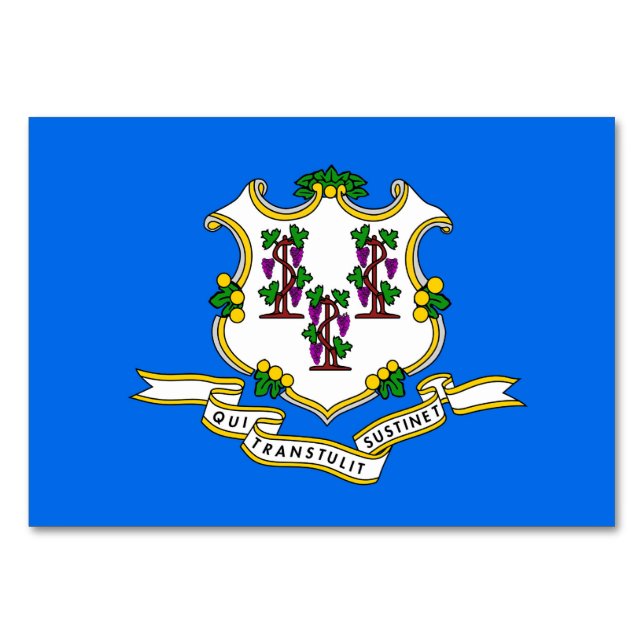 Tarjeta de mesa patriótica con bandera de Connecti (Anverso)