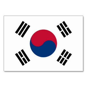 Tarjeta de mesa patriótica con bandera de Corea de