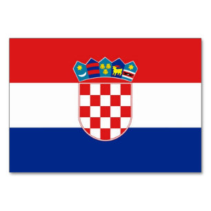 Tarjeta de mesa patriótica con bandera de Croacia