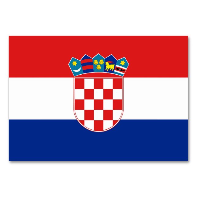 Tarjeta de mesa patriótica con bandera de Croacia (Reverso)