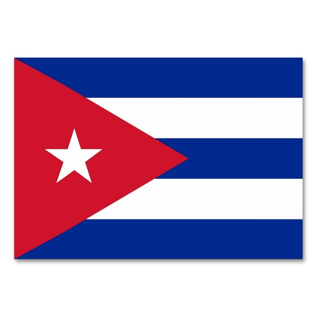 Tarjeta de mesa patriótica con bandera de Cuba (Reverso)