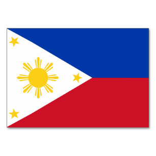 Tarjeta de mesa patriótica con bandera de Filipina