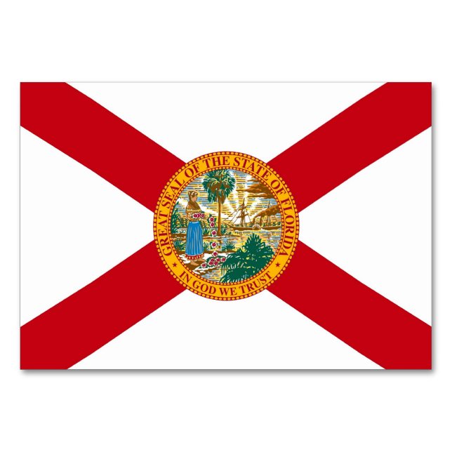 Tarjeta de mesa patriótica con bandera de Florida (Anverso)