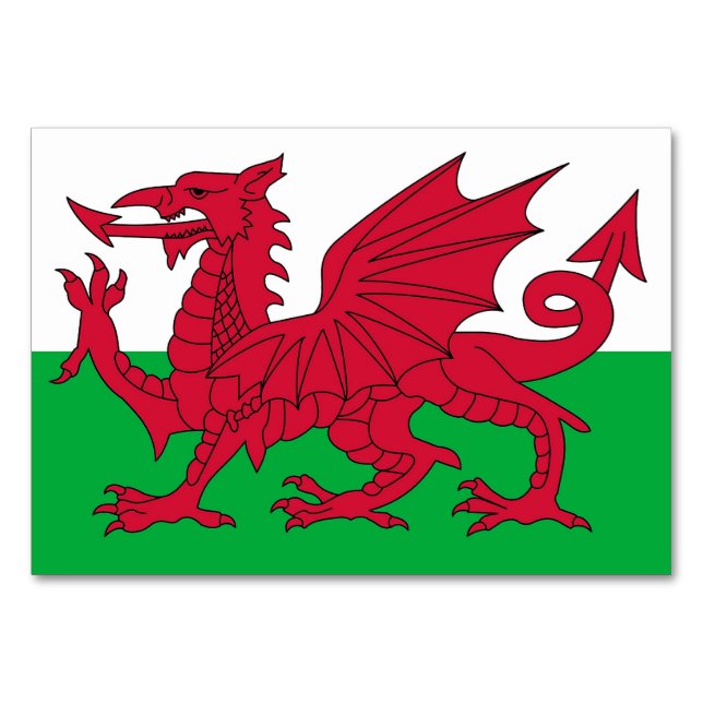Tarjeta de mesa patriótica con bandera de Gales (Reverso)