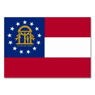 Tarjeta de mesa patriótica con bandera de Georgia