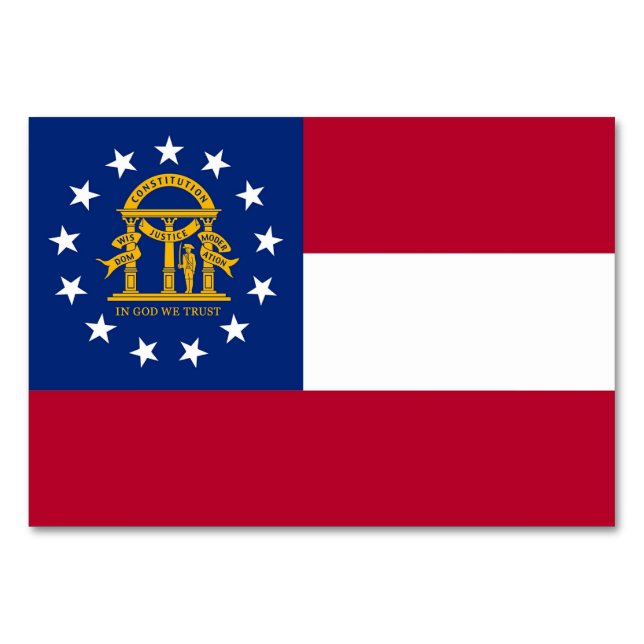 Tarjeta de mesa patriótica con bandera de Georgia (Anverso)