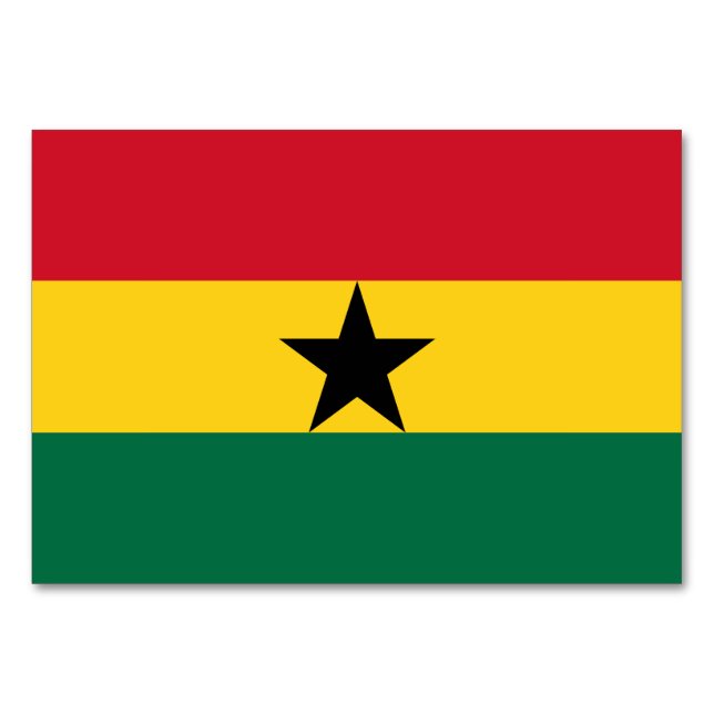 Tarjeta de mesa patriótica con bandera de Ghana (Reverso)