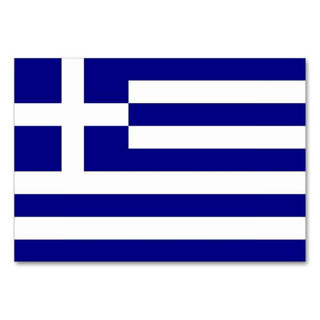 Tarjeta de mesa patriótica con bandera de Grecia (Reverso)