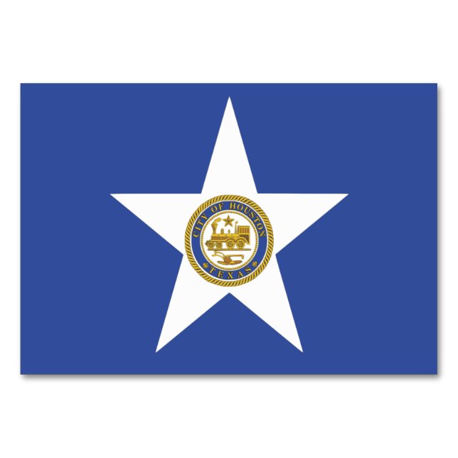 Tarjeta de mesa patriótica con bandera de Houston (Anverso)