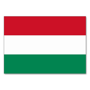 Tarjeta de mesa patriótica con bandera de Hungría