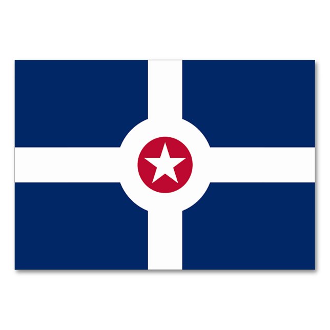 Tarjeta de mesa patriótica con bandera de Indianáp (Anverso)