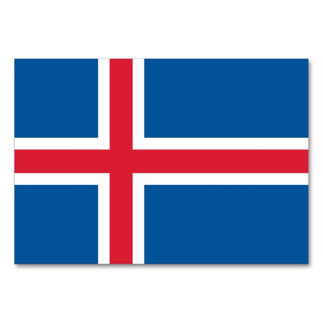 Tarjeta de mesa patriótica con bandera de Islandia (Reverso)