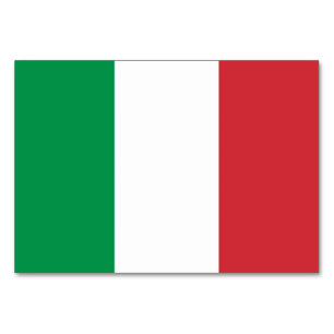 Tarjeta de mesa patriótica con bandera de Italia
