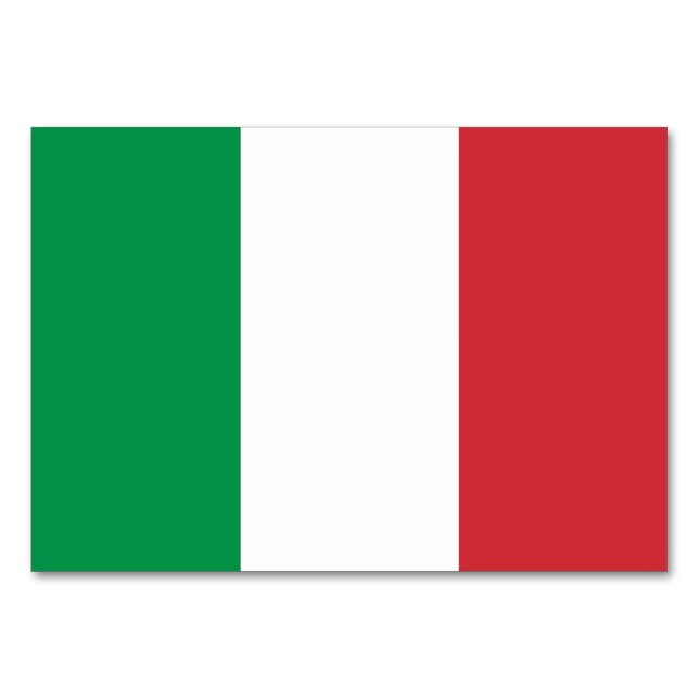 Tarjeta de mesa patriótica con bandera de Italia (Reverso)