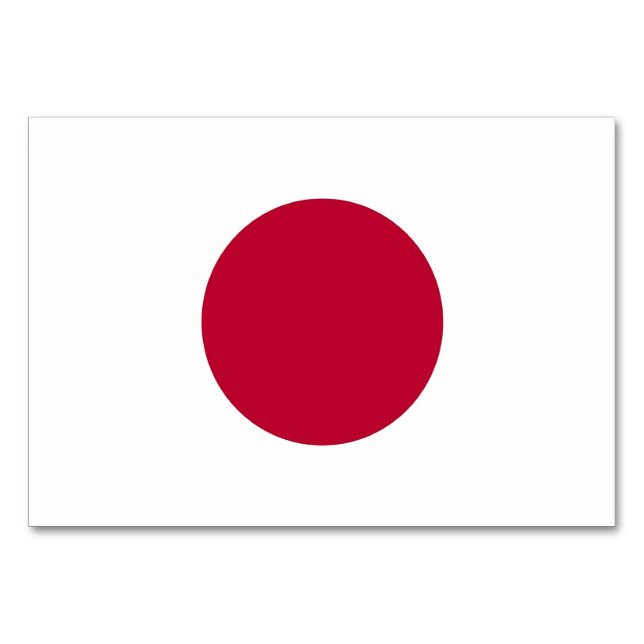 Tarjeta de mesa patriótica con bandera de Japón (Reverso)