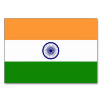 Tarjeta de mesa patriótica con bandera de la India