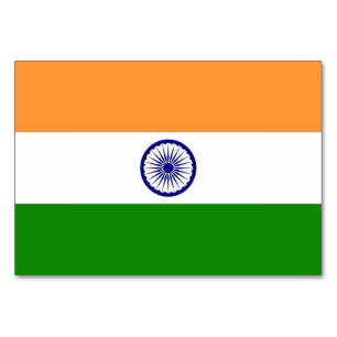 Tarjeta de mesa patriótica con bandera de la India