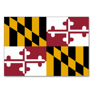 Tarjeta de mesa patriótica con bandera de Maryland