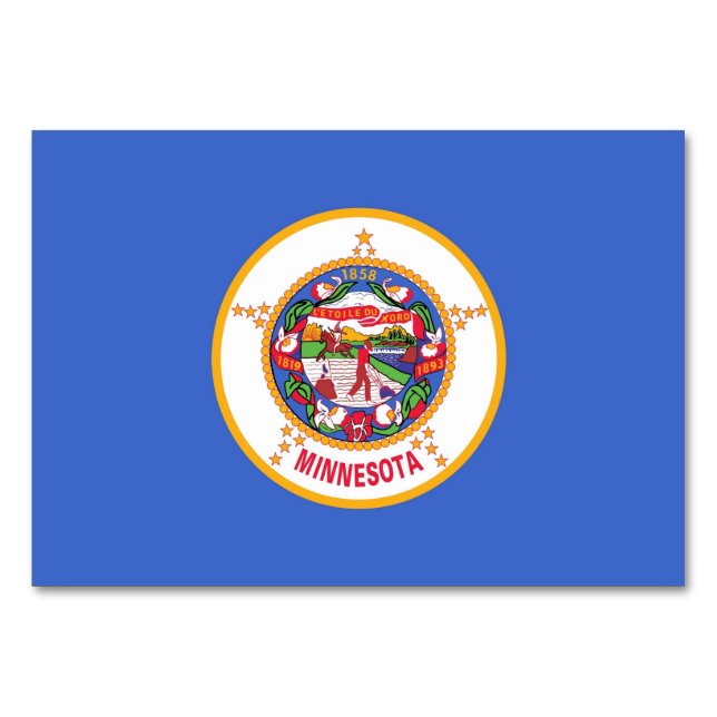 Tarjeta de mesa patriótica con bandera de Minnesot (Reverso)