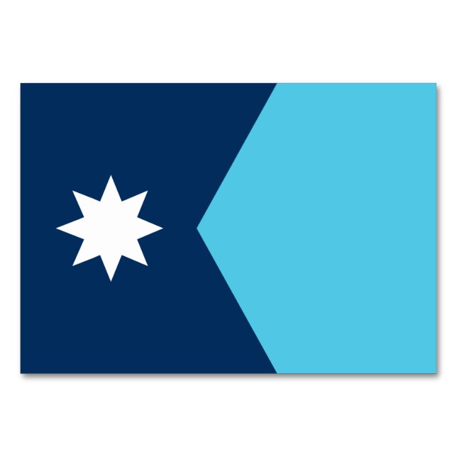 Tarjeta de mesa patriótica con bandera de Minnesot (Anverso)