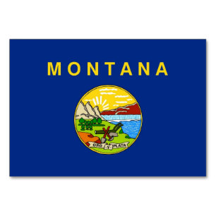Tarjeta de mesa patriótica con bandera de Montana