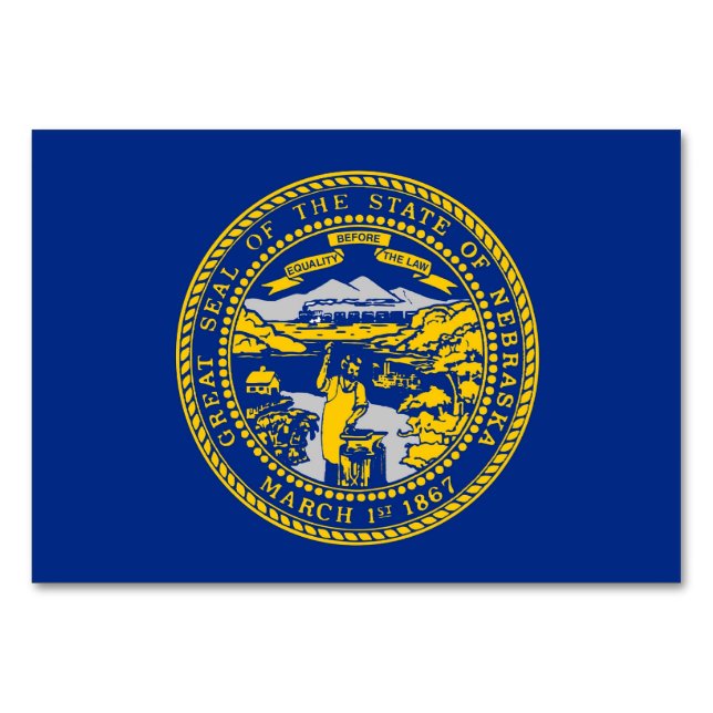 Tarjeta de mesa patriótica con bandera de Nebraska (Reverso)