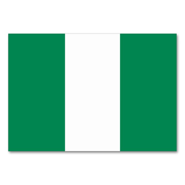 Tarjeta de mesa patriótica con bandera de Nigeria (Reverso)