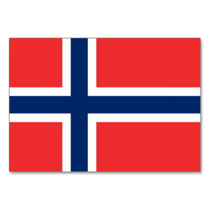 Tarjeta de mesa patriótica con bandera de Noruega