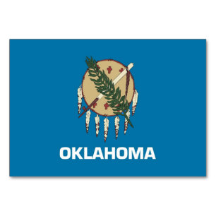 Tarjeta de mesa patriótica con bandera de Oklahoma