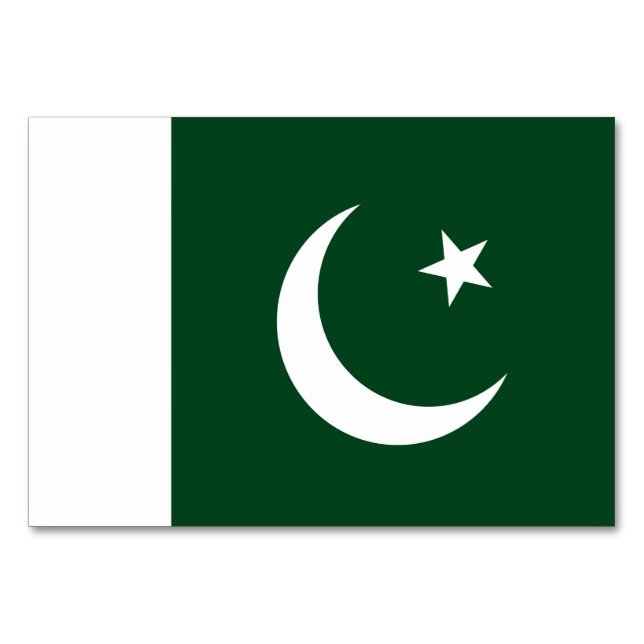 Tarjeta de mesa patriótica con bandera de Pakistán (Anverso)