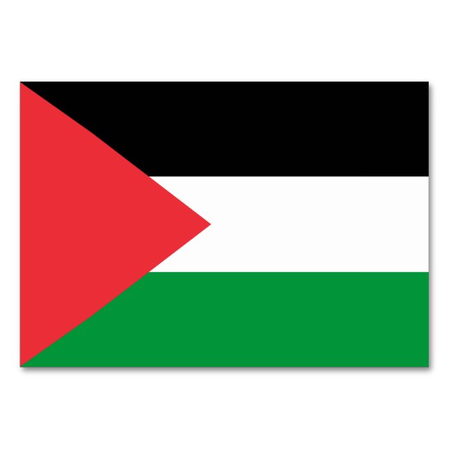 Tarjeta de mesa patriótica con bandera de Palestin (Reverso)