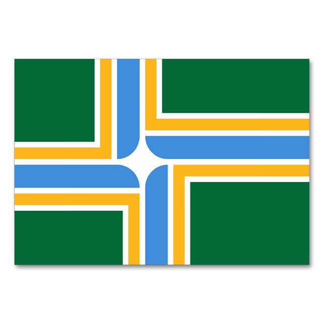 Tarjeta de mesa patriótica con bandera de Portland (Anverso)