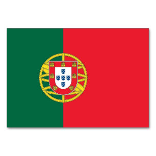 Tarjeta de mesa patriótica con bandera de Portugal