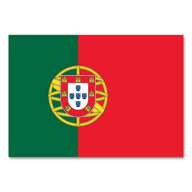 Tarjeta de mesa patriótica con bandera de Portugal (Reverso)