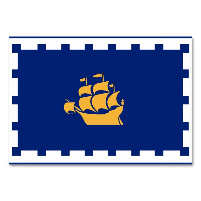 Tarjeta de mesa patriótica con bandera de Quebec (Anverso)