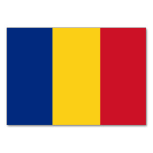Tarjeta de mesa patriótica con bandera de Rumania
