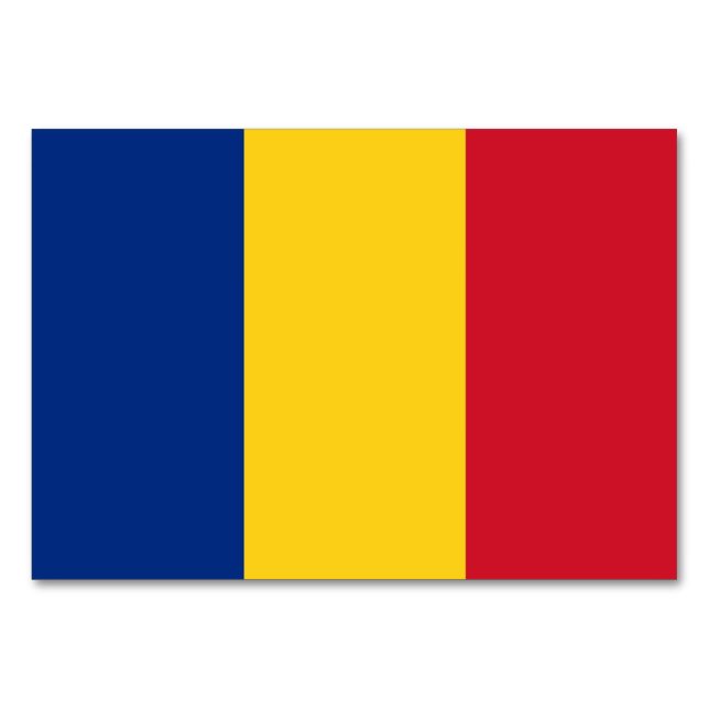 Tarjeta de mesa patriótica con bandera de Rumania (Reverso)