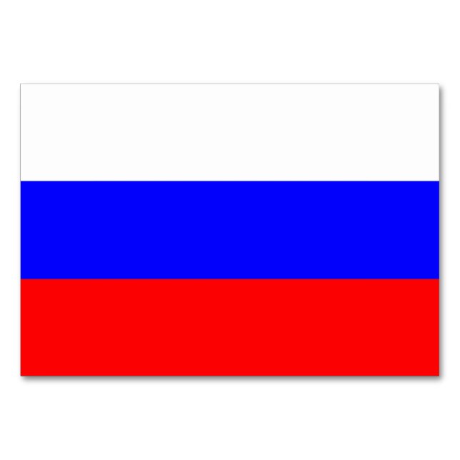 Tarjeta de mesa patriótica con bandera de Rusia (Reverso)