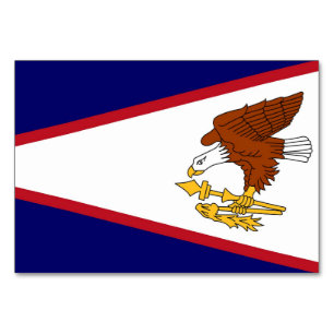 Tarjeta de mesa patriótica con bandera de Samoa Am