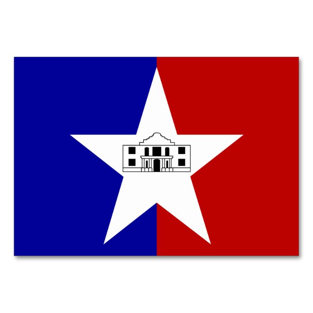 Tarjeta de mesa patriótica con bandera de San Anto (Anverso)