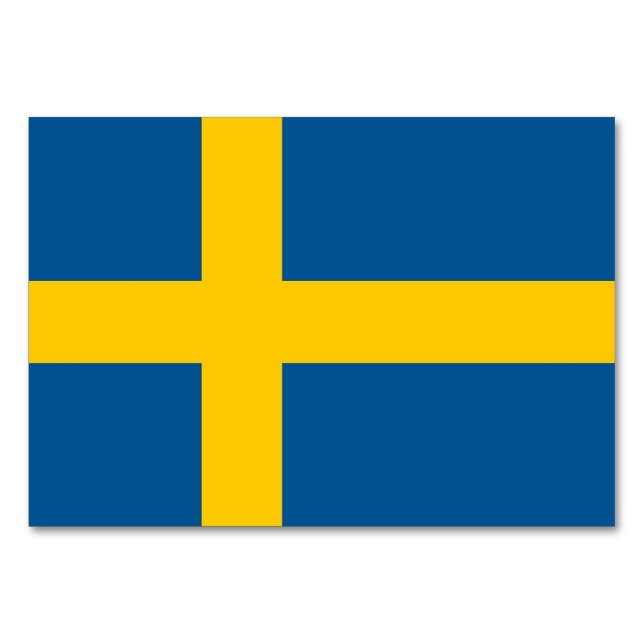 Tarjeta de mesa patriótica con bandera de Suecia (Reverso)
