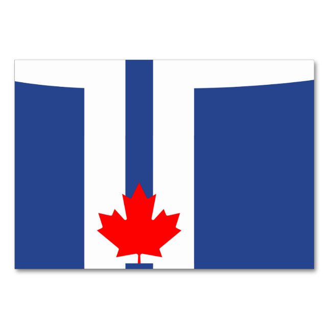 Tarjeta de mesa patriótica con bandera de Toronto (Anverso)