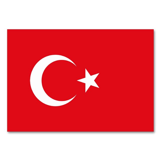 Tarjeta de mesa patriótica con bandera de Turquía (Reverso)