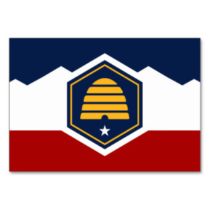 Tarjeta de mesa patriótica con bandera de Utah, Es