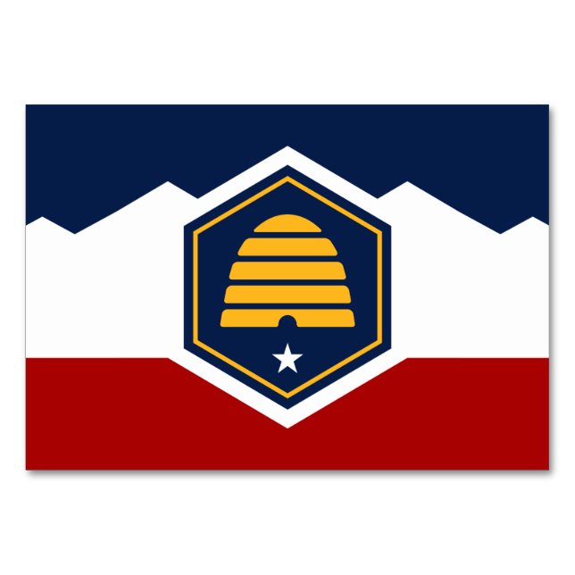 Tarjeta de mesa patriótica con bandera de Utah, Es (Anverso)