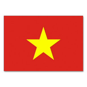 Tarjeta de mesa patriótica con bandera de Vietnam