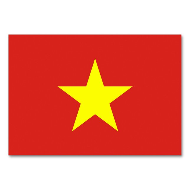 Tarjeta de mesa patriótica con bandera de Vietnam (Reverso)