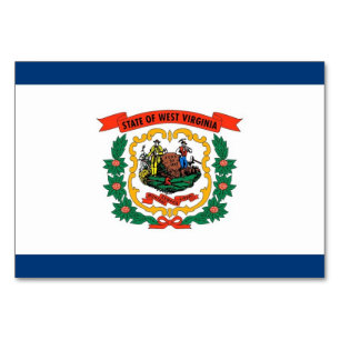Tarjeta de mesa patriótica con bandera de Virginia