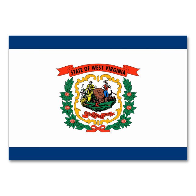 Tarjeta de mesa patriótica con bandera de Virginia (Reverso)