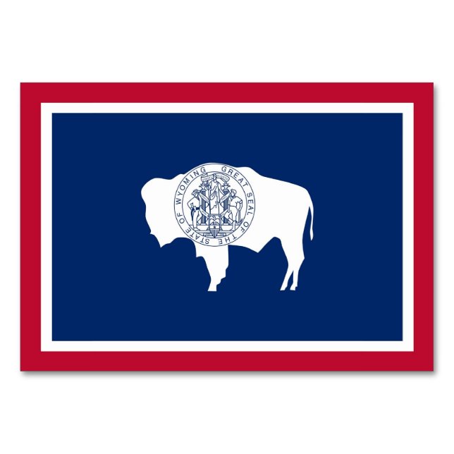 Tarjeta de mesa patriótica con bandera de Wyoming (Anverso)